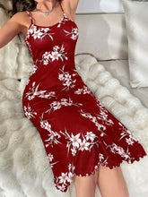 Floral Print Trim Cami  Lingerie